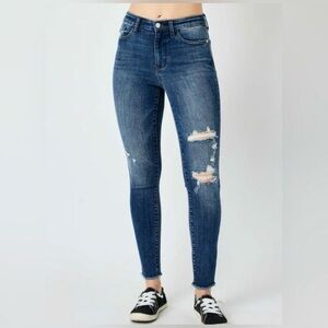 Judy Blue High Waist Distressed Skinny Jeans - Size 13